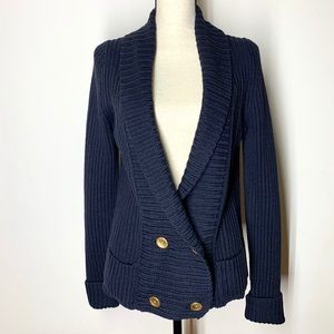 Ann Taylor loft women’s cardigan medium navy blue